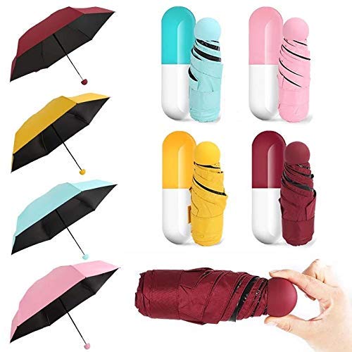 Travel Umbrella Windproof and UV Protection with Capsule Case