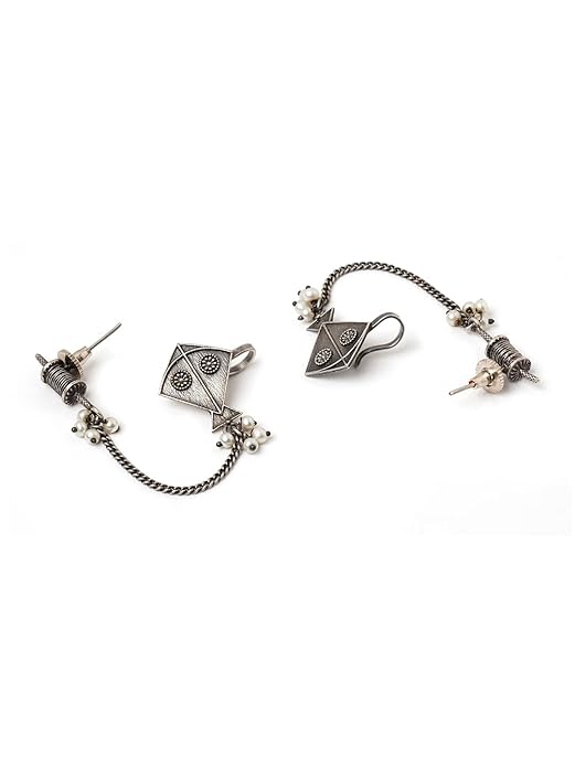 Oxidized Kite Earrings For Women
