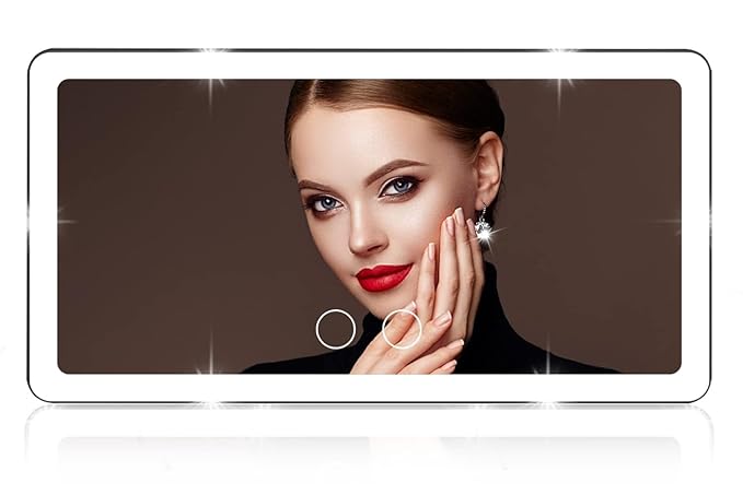 Car Sun Visor LED Makeup Mirror with Touch Sensor, USB Rechargeable Vanity Mirror for Women & Girls