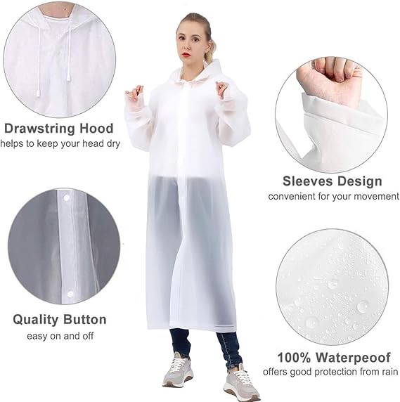 Unisex Transparent Hooded Raincoat