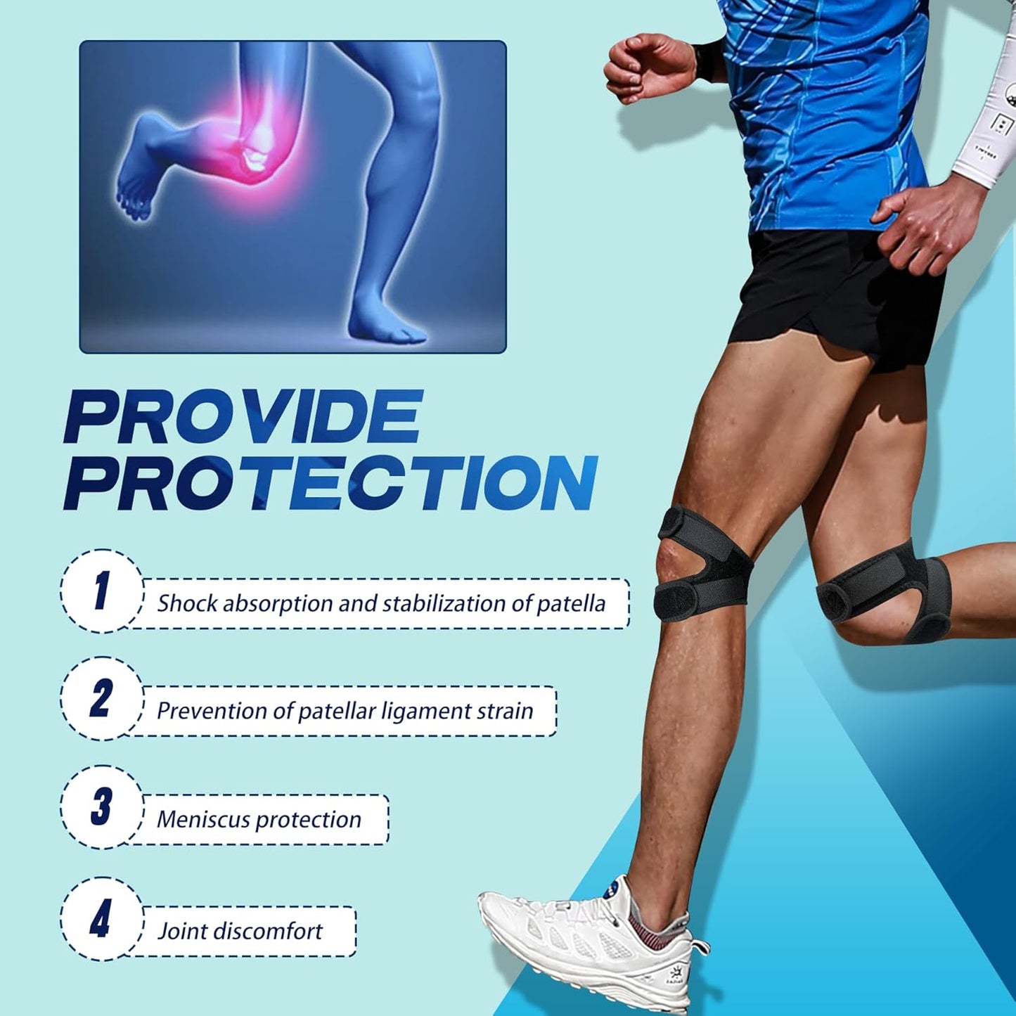 Patella Knee Support Strap - Joint Pain Relief for Men & Women (Pack of 1)