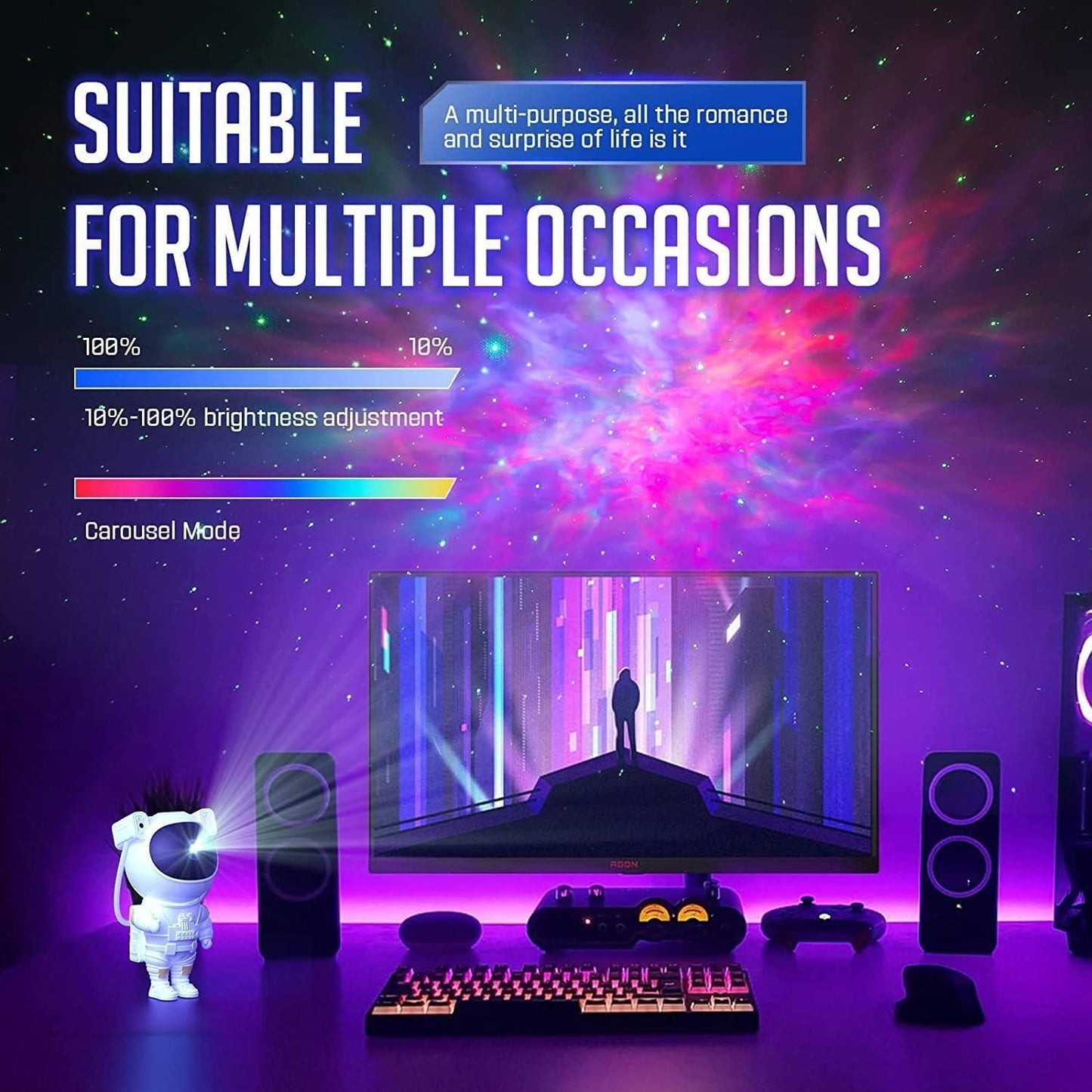 Astronaut Galaxy Light Projector, Remote Controlled