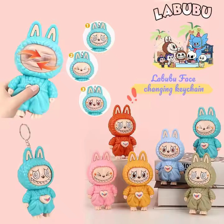Face Changing Labubu Keychain