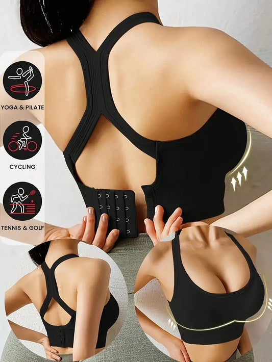Digi Collections Womens Cross Back Padded Sports Bra