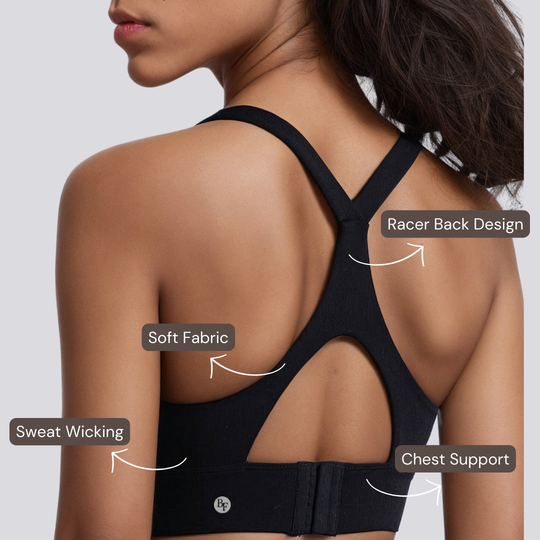 Digi Collections Womens Cross Back Padded Sports Bra