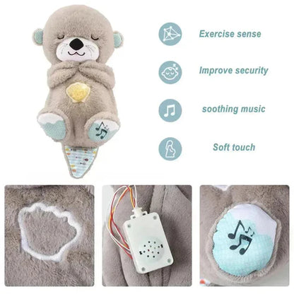 Baby Sound Machine Breathing Otter Portable Plush Baby Toy