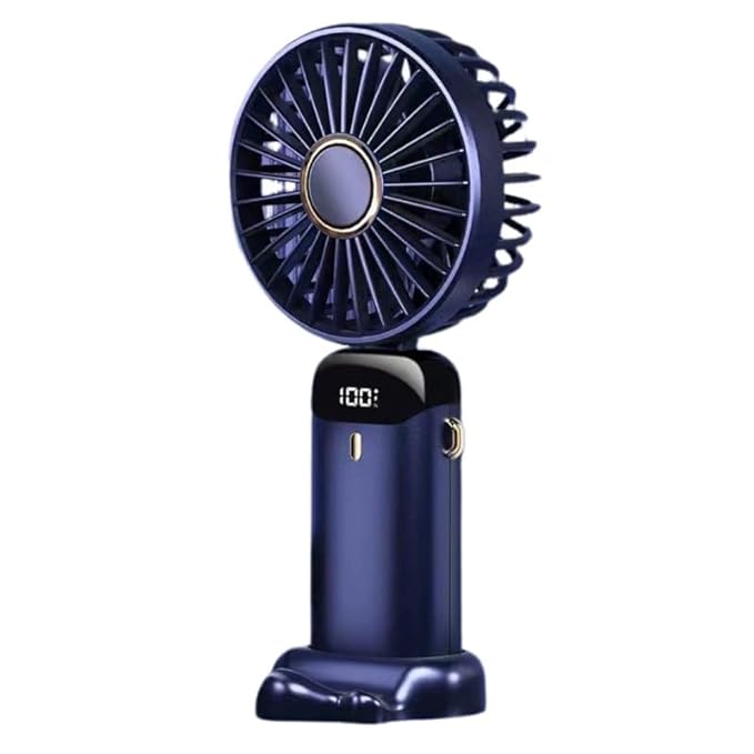 Portable Handheld Fan with 5 Speed Settings, USB Rechargeable Mini Personal Pocket Desk Fan