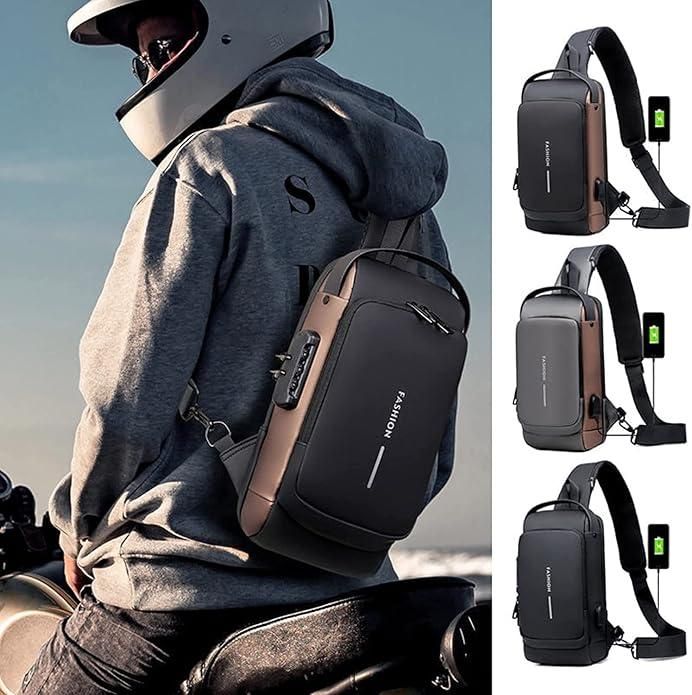 Best Selling Fashion Waterproof Motorcycle Anti-theft Chest Bag USB Men Crossbody Sling Bag Men Crossbody Bag for Men
