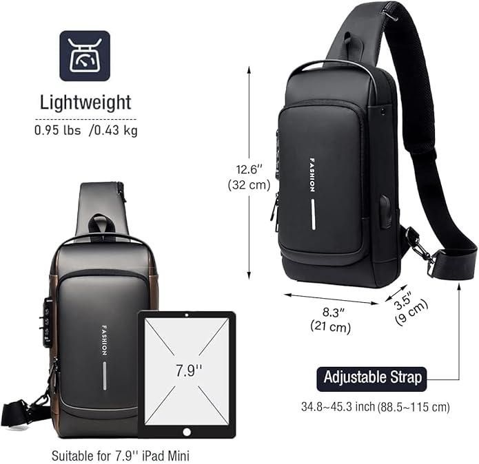 Best Selling Fashion Waterproof Motorcycle Anti-theft Chest Bag USB Men Crossbody Sling Bag Men Crossbody Bag for Men