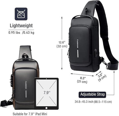 Best Selling Fashion Waterproof Motorcycle Anti-theft Chest Bag USB Men Crossbody Sling Bag Men Crossbody Bag for Men