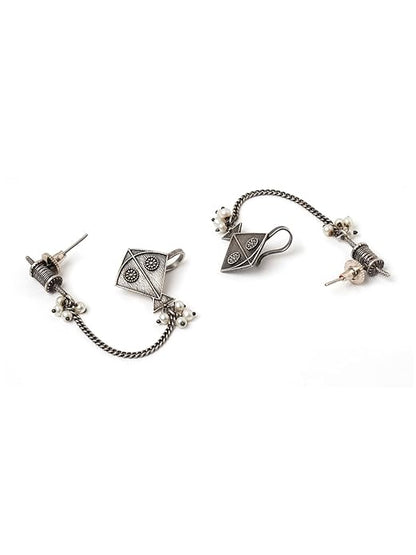Oxidized Kite Earrings For Women