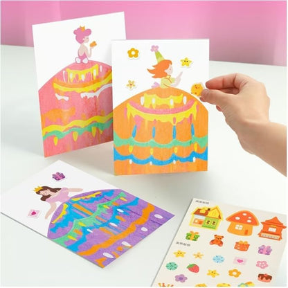 Digi Collections Creative Rainbow Scratch Art Postcard Set for Kids