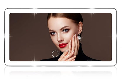Car Sun Visor LED Makeup Mirror with Touch Sensor, USB Rechargeable Vanity Mirror for Women & Girls