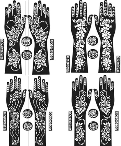 Premium Mehendi Stencil Design Full Hand Set