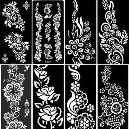 Premium Mehendi Stencil Design Full Hand Set