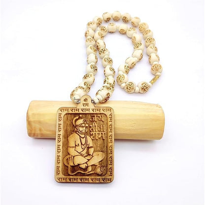 Tulsi mala Hanuman Ji Beads Wood Chain Set