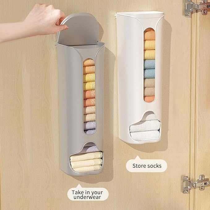 Wall Mounted Storage Box, Socks & Underwear Organizer Punch Free for Clothe