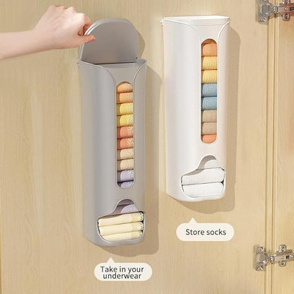 Wall Mounted Storage Box, Socks & Underwear Organizer Punch Free for Clothe