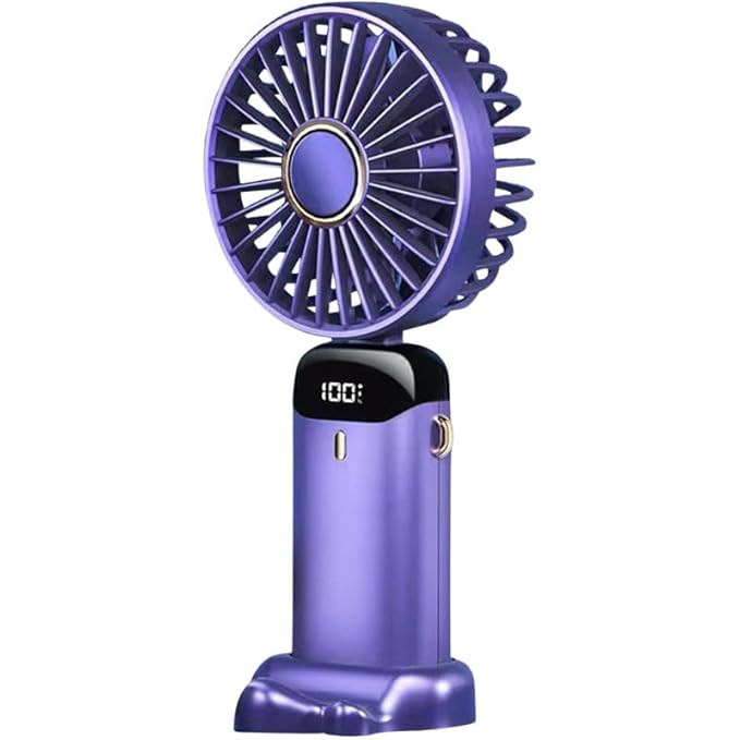 Portable Handheld Fan with 5 Speed Settings, USB Rechargeable Mini Personal Pocket Desk Fan
