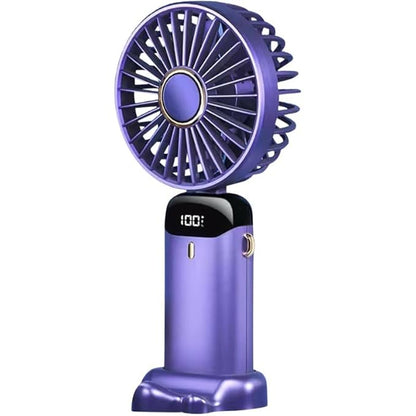 Portable Handheld Fan with 5 Speed Settings, USB Rechargeable Mini Personal Pocket Desk Fan