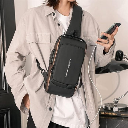 Best Selling Fashion Waterproof Motorcycle Anti-theft Chest Bag USB Men Crossbody Sling Bag Men Crossbody Bag for Men