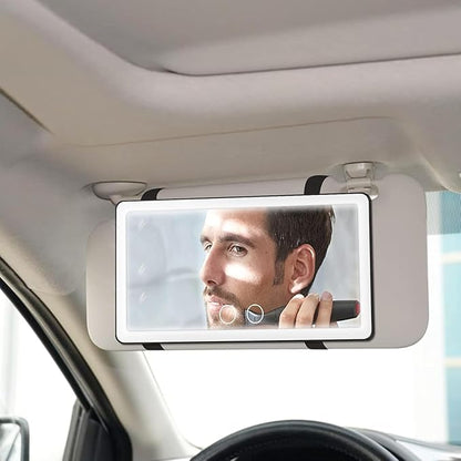 Car Sun Visor LED Makeup Mirror with Touch Sensor, USB Rechargeable Vanity Mirror for Women & Girls