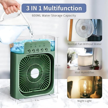 Portable Air Conditioner Fan, Mini Evaporative Air Cooler with Color LED Light