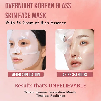 Korean Glass Skin Bio-Collagen Overnight Face Mask for Deep Hydration, Pigmentation, Anti-Aging