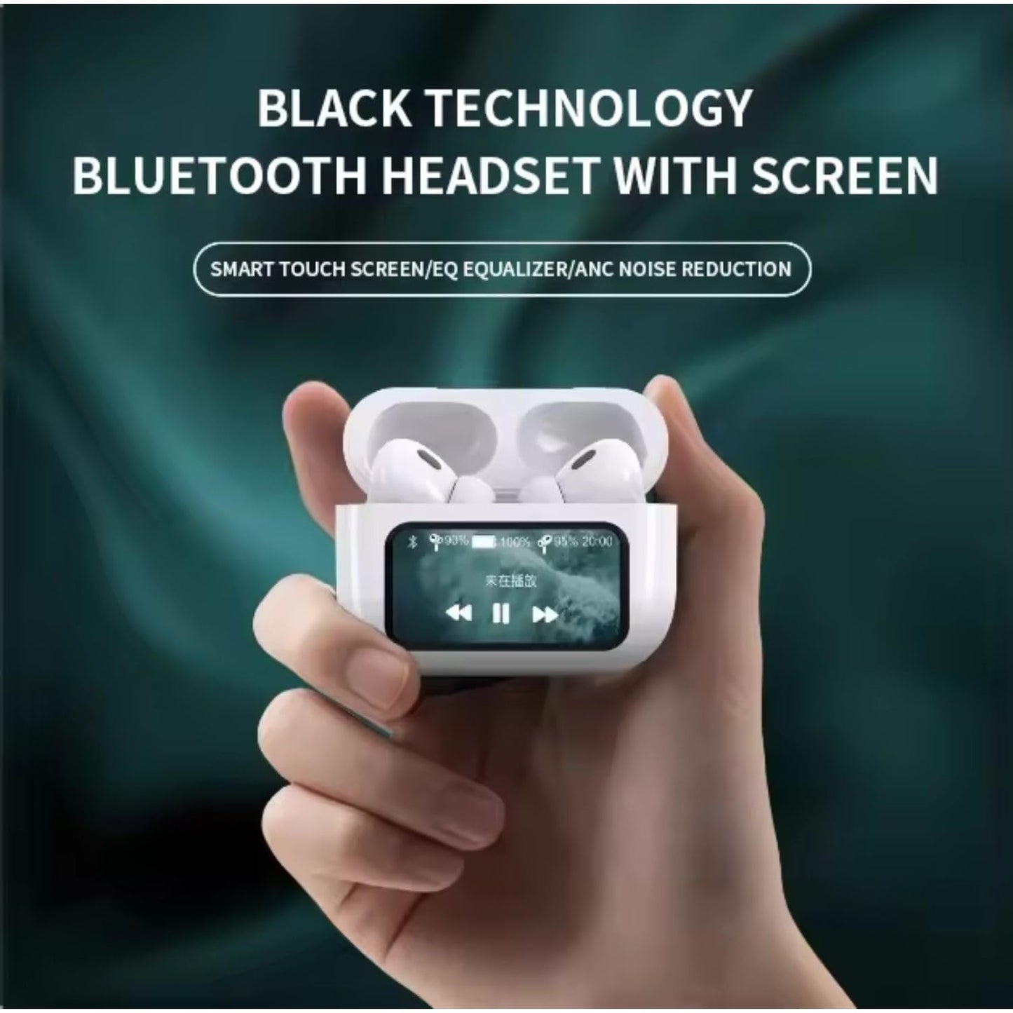 Airpods Pro 2 Screen TWS with ANC + ENC Bluetooth  (White, True Wireless)