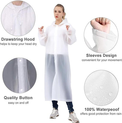 Unisex Transparent Hooded Raincoat