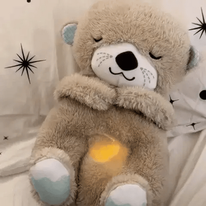 Baby Sound Machine Breathing Otter Portable Plush Baby Toy