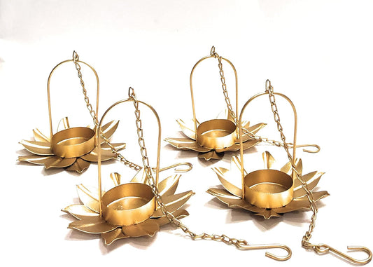 Pack Of 4 - Metal Hanging Tealight Holder for Home Decor