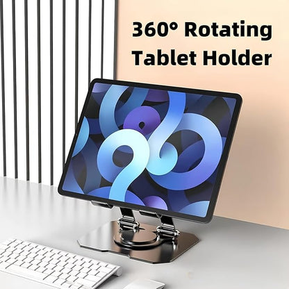Aluminum 360 Rotating Portable Adjustable Folding Tablet Stand Holder for I Pad, Tablet, Smartphones