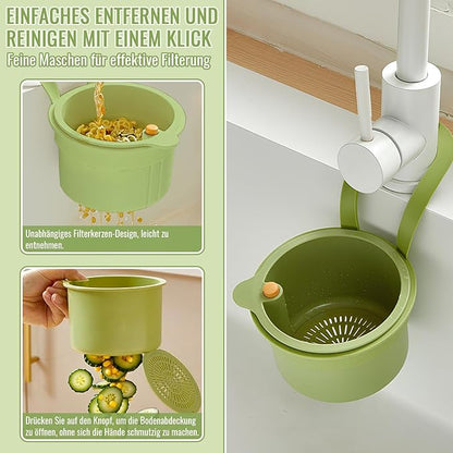 Sink Strainer Basket Hanging Kitchen Sink Strainer Basket with Press Flush Design and Self-Cleaning