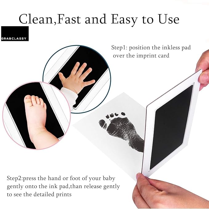 Safe Inkless For 6-12 Months Baby Handprint And Baby Footprint Ink Pad