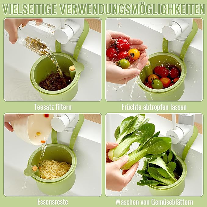 Sink Strainer Basket Hanging Kitchen Sink Strainer Basket with Press Flush Design and Self-Cleaning