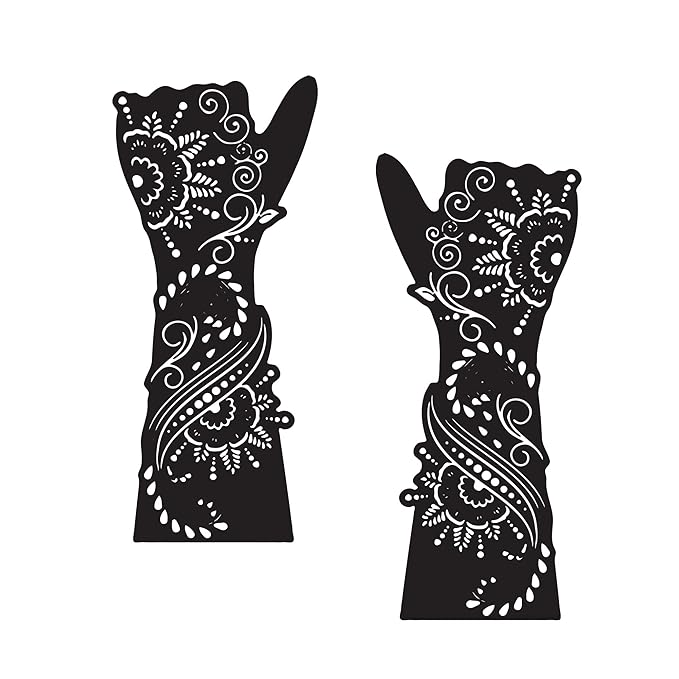 Premium Mehendi Stencil Design Full Hand Set