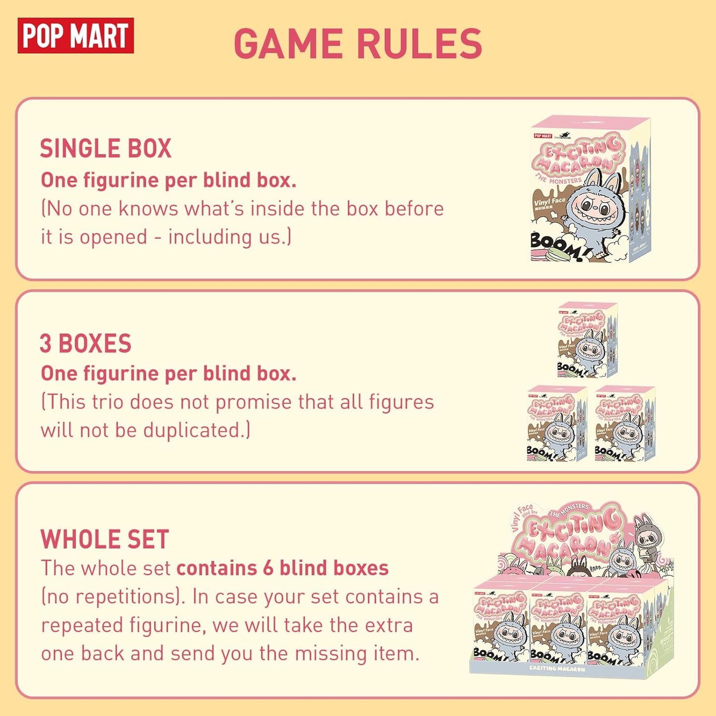 Original POP MART The Monsters Macaron Series Labubu Blind Box