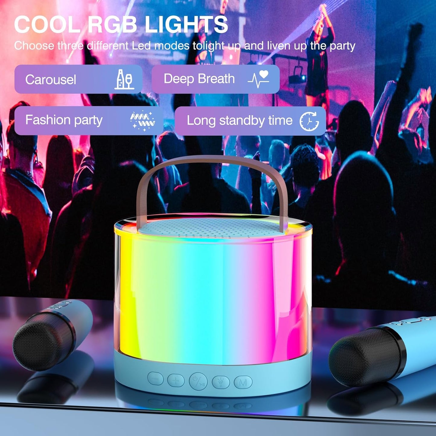 Wireless Bluetooth Speaker Multifunctional RGB Light Portable Music Player