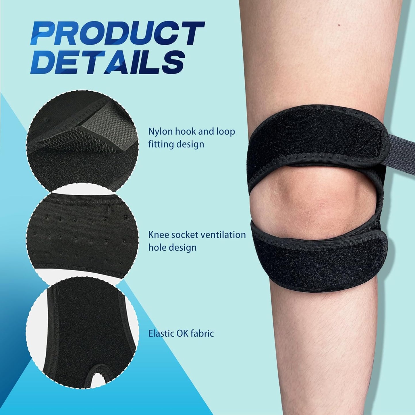 Patella Knee Support Strap - Joint Pain Relief for Men & Women (Pack of 1)