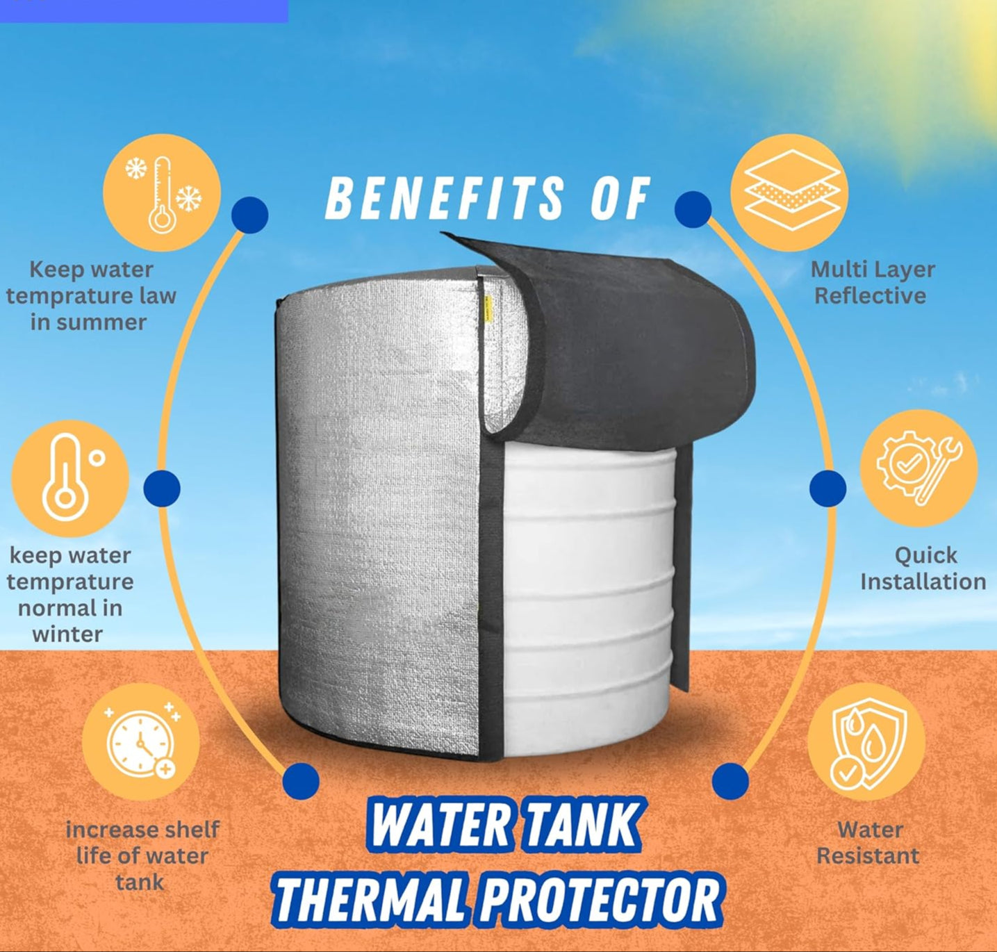 🌞 Insulated Water Tank Cover