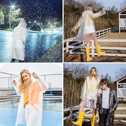 Unisex Transparent Hooded Raincoat