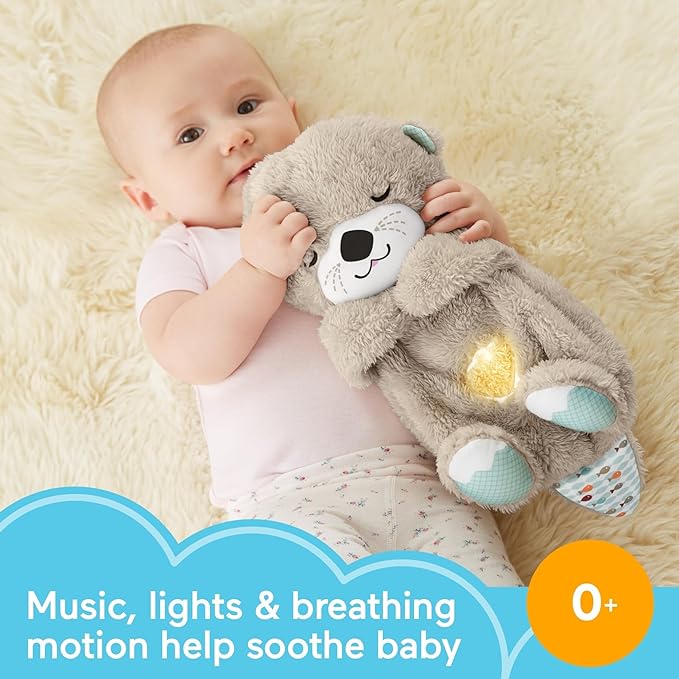 Baby Sound Machine Breathing Otter Portable Plush Baby Toy