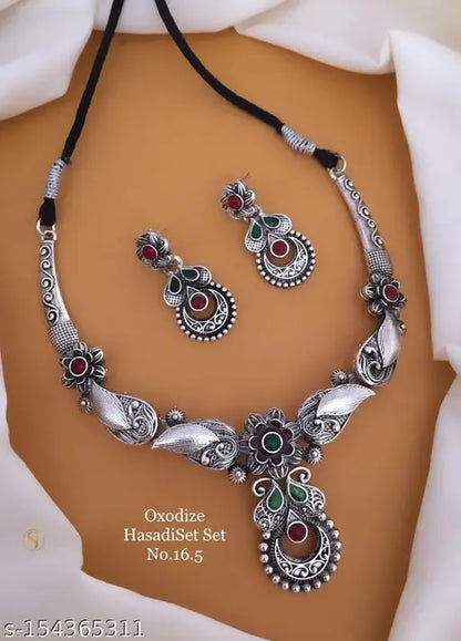 Navratri Special Oxidized Jewelry Set For Woman