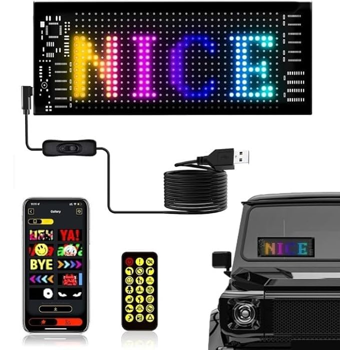 Flex LED Panel – Car LED Devil Eyes Display | 7"x3" USB 5V Matrix Panel