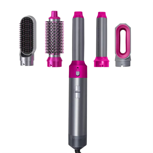 5-in-1 Multi-Functional Hair Styling Tool | Hot Air Brush Hair Dryer with Detachable Comb