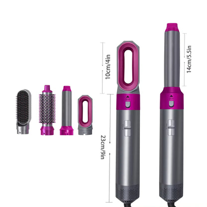 5-in-1 Multi-Functional Hair Styling Tool | Hot Air Brush Hair Dryer with Detachable Comb