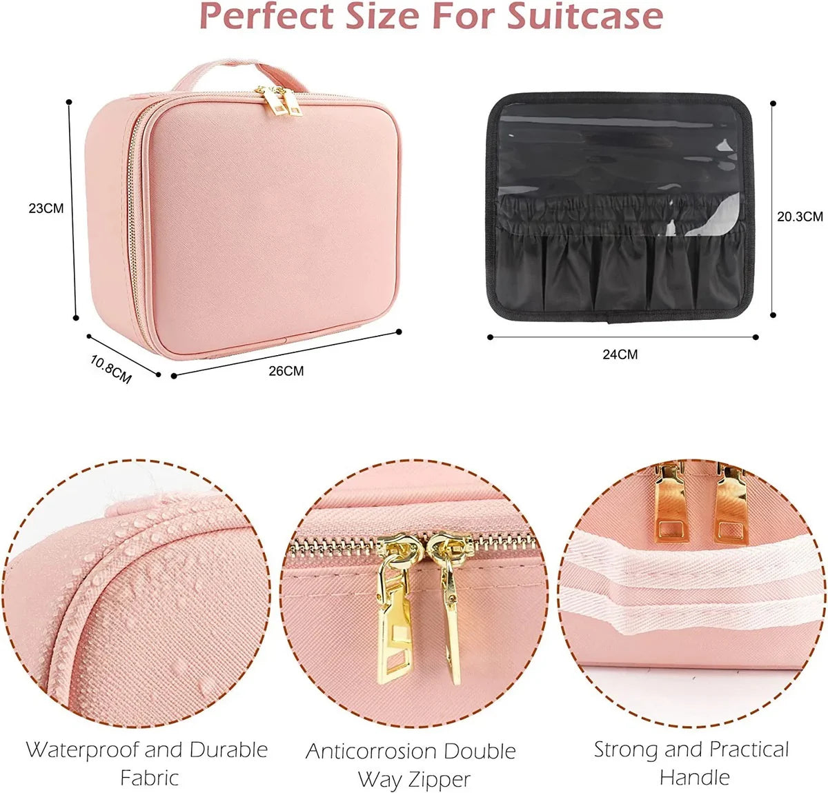 Cosmetic Makeup Bag with LED Mirror 💄✨