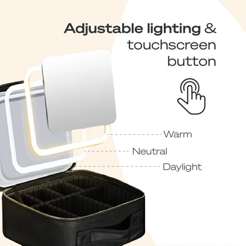 Cosmetic Makeup Bag with LED Mirror 💄✨