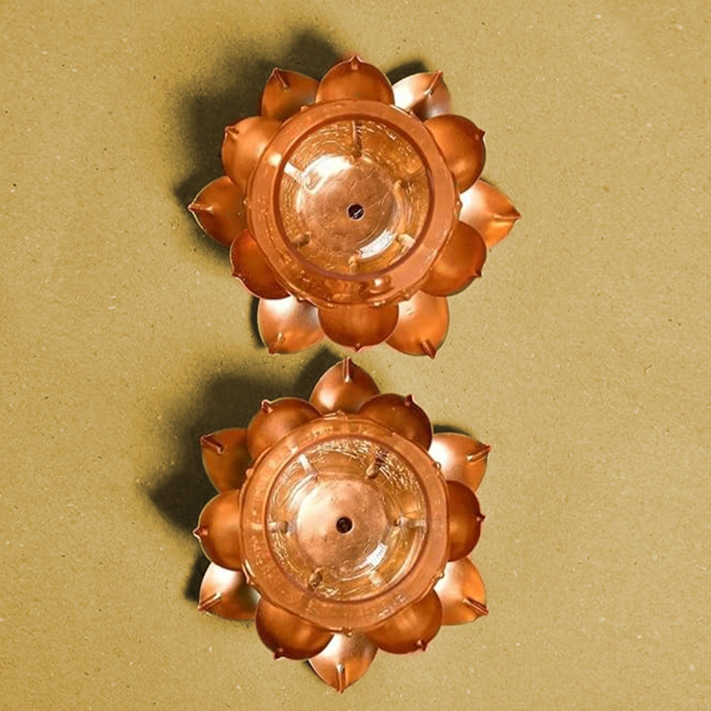 Lotus Flower Shape Tealight Candle Holder with Crackled Glass Cover